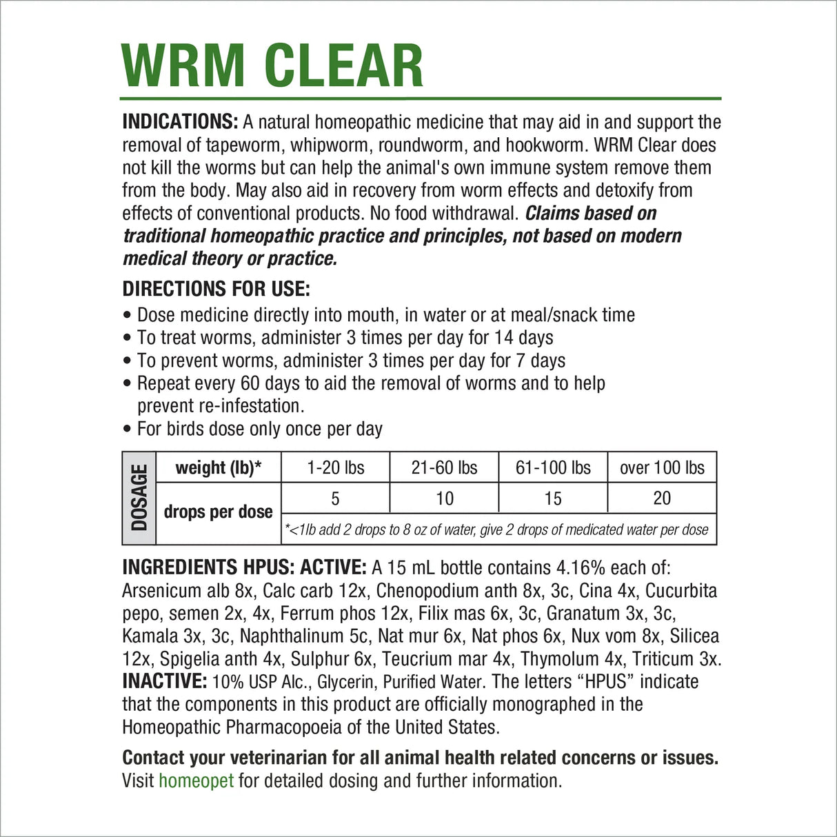 HomeoPet WRM transparente