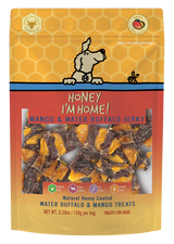 Honey I'm Home! Natural Honey Coated Water Buffalo & Mango Jerky Dog Treats (5.29oz Bag)