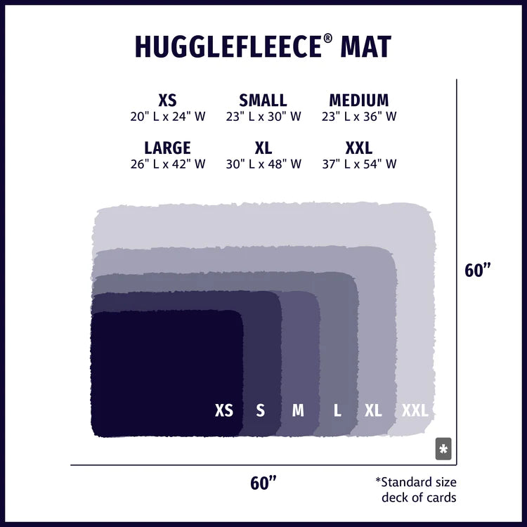 HuggleHounds Fleece Mat Gray for Dogs & Cats (Medium, 23" L x 36" W)