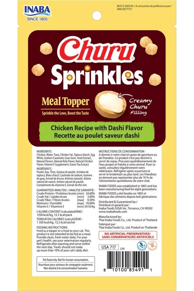 Inaba Churu Sprinkles Chicken Recipe Cat Food Topper (6pk, 1.05oz)