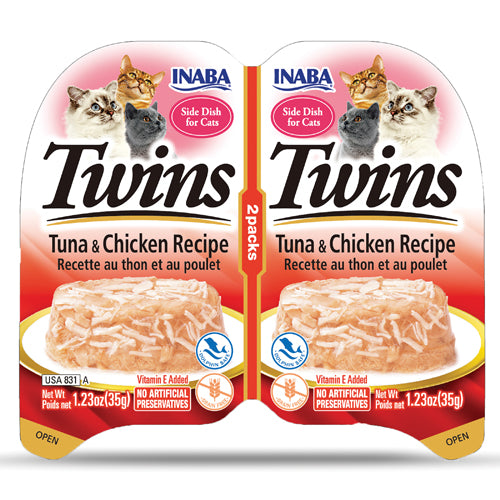 Inaba Cat Wet Food Twins Cups Tuna & Chicken Recipe 2pk 2.46 oz