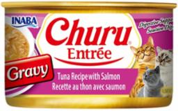 Inaba Churu Entree Tuna With Salmon in Gravy Wet Cat Food (3oz can)