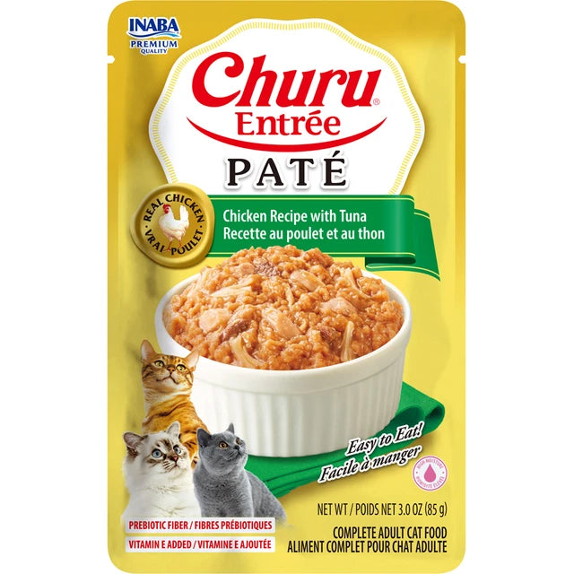 Inaba Churu Entree Pate Chicken With Tuna Wet Cat Food (3oz pouch)