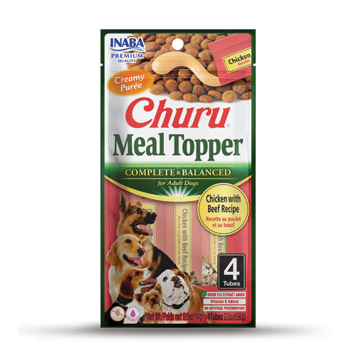Inaba Churu Meal Topper Chicken With Beef Recipe Dog Topper (2oz, 4 pack)