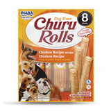 Inaba Dog Treat Churu Rolls Chicken Wraps Chicken 8 Pack