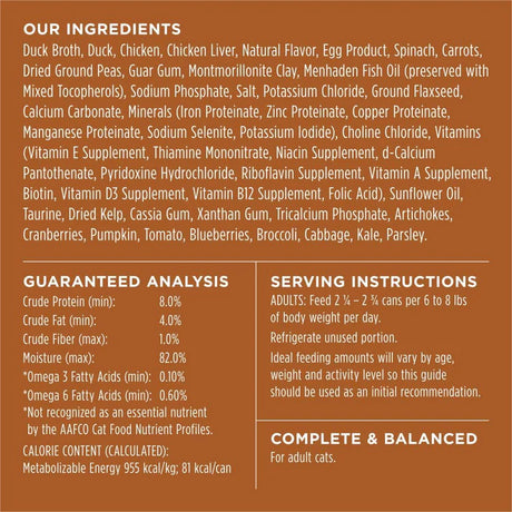 Instinct C het eend -voorgereg in sous 3oz gevlok