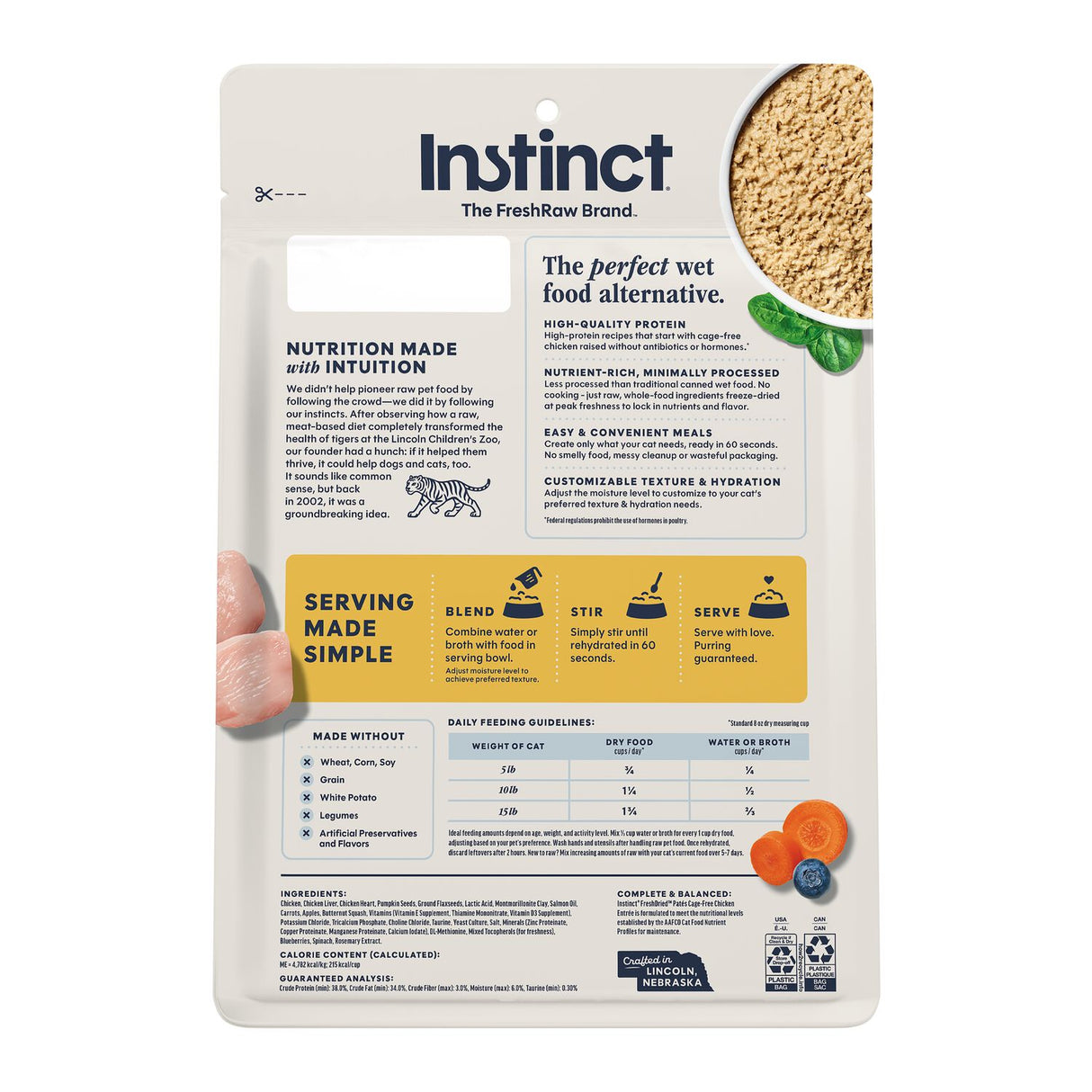 Instinct Freeze Dried Pates Grain Free Chicken Entree Cat Food (13oz bag)