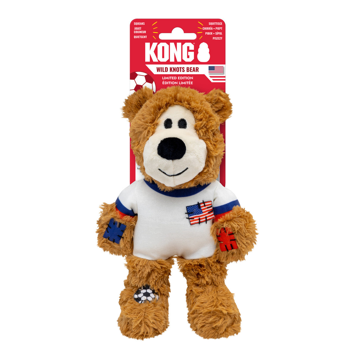 Kong Wild Knots Sport Bear Dog Toy - USA (Medium)