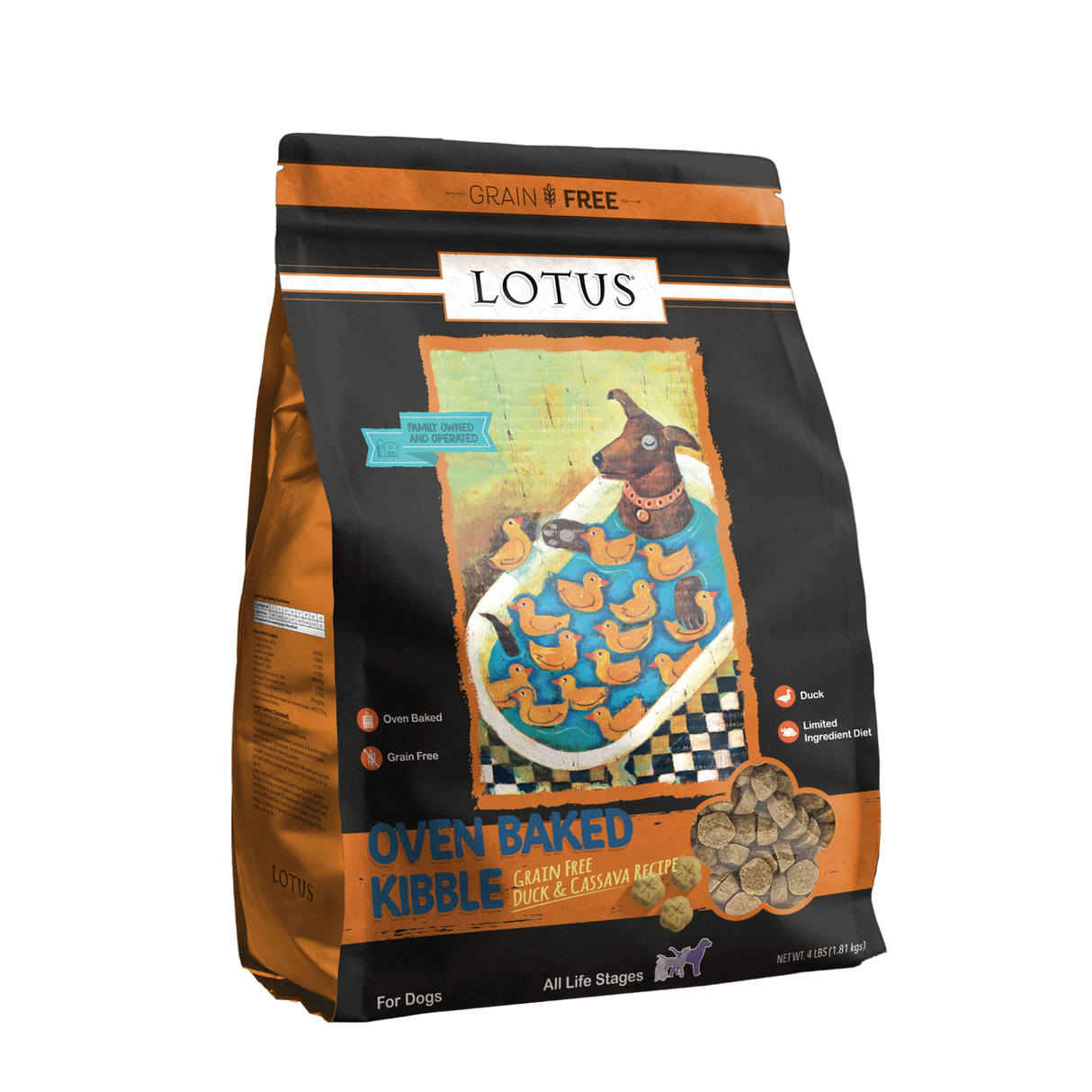 Lotus Grain Free Duck & Cassava Recipe Dry Dog Food (4lb Bag)