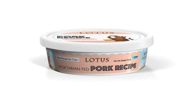 Lotus Raw Frozen Cat Food Vegetarian Fed Pork 3.75oz