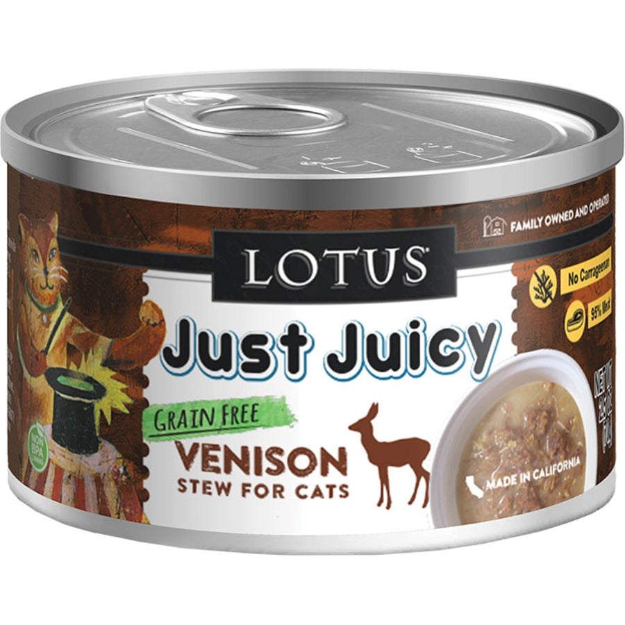 Lotus Just Juicy Grain Free Venison Stew Wet Cat Food (2.5oz can)