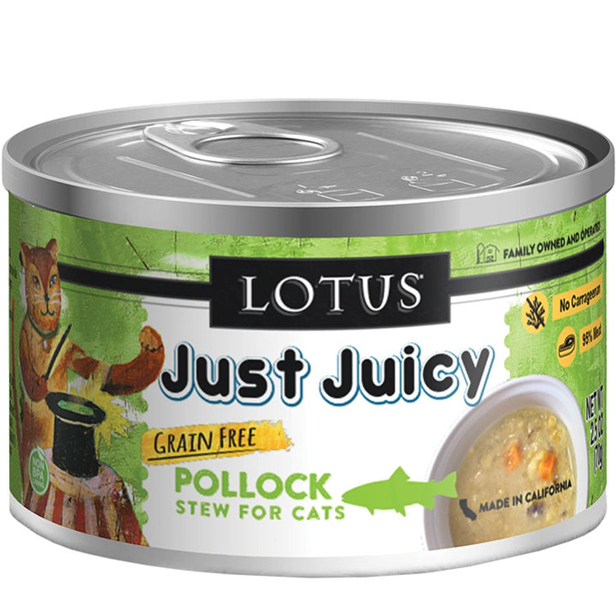 Lotus Just Juicy Grain Free Pollock Stew Wet Cat Food (2.5oz can)