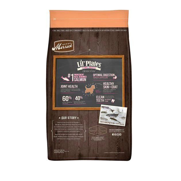 Merrick Lil’ Plates Grain-Free Real Salmon & Sweet Potato for Small Breeds Dry Dog Food (4lb Bag)