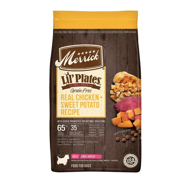 Merrick Lil’ Plates Grain-Free Real Chicken & Sweet Potato Recipe Small Breed Dry Dog Food (4lb Bag)