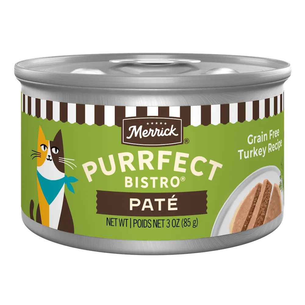 Receta de paté de pavo Purrfect Bistro para comida húmeda para gatos de Merrick