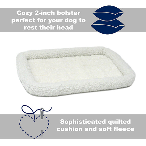 Midwest Quiet Time Soft White Fleece Bolster Bed 36''