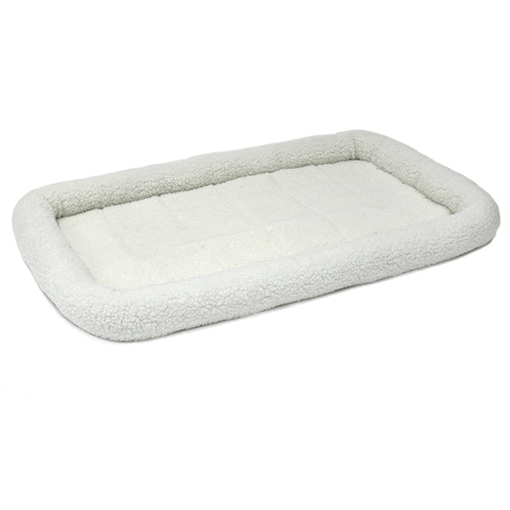 Midwest Quiet Time Soft White Fleece Bolster Bed 36''
