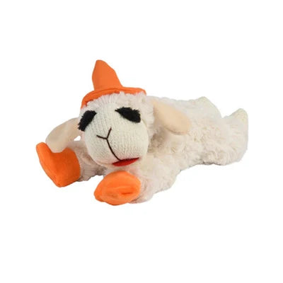 Multipet Halloween Lamb Chop Witch Hat Orange Dog Toy ( 6'')