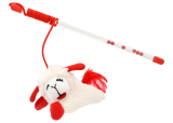 Multipet Lamb Chop Wand Refillable Cat Toy (12")