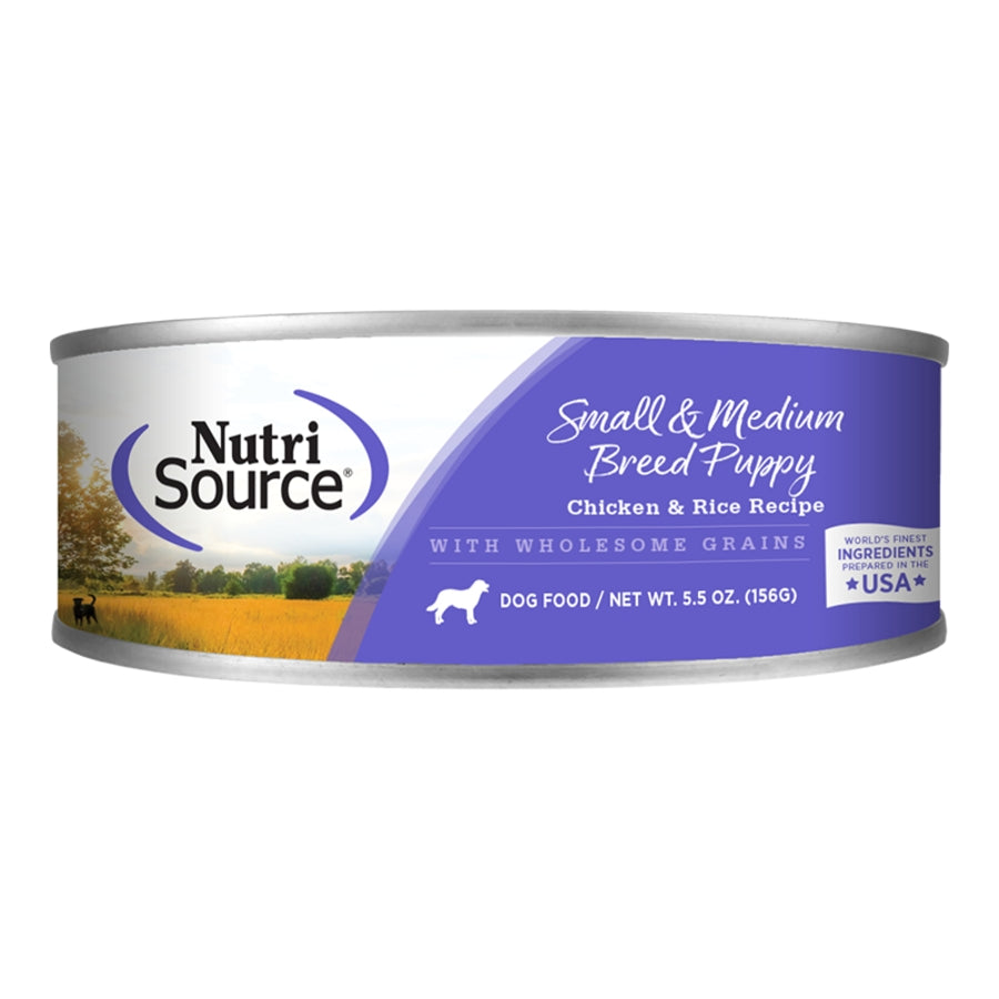 NutriSource Wet Dog Food Puppy Chicken & Rice Recipe for Small & Medium Breeds 5.5oz
