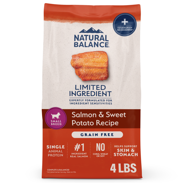 Natural Balance D LID Salmón/batata para razas pequeñas, 4 libras