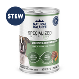 Natural Balance Dog Wet Food Digestive & Immune Health Stew With Lamb & Brown Rice 12.7oz