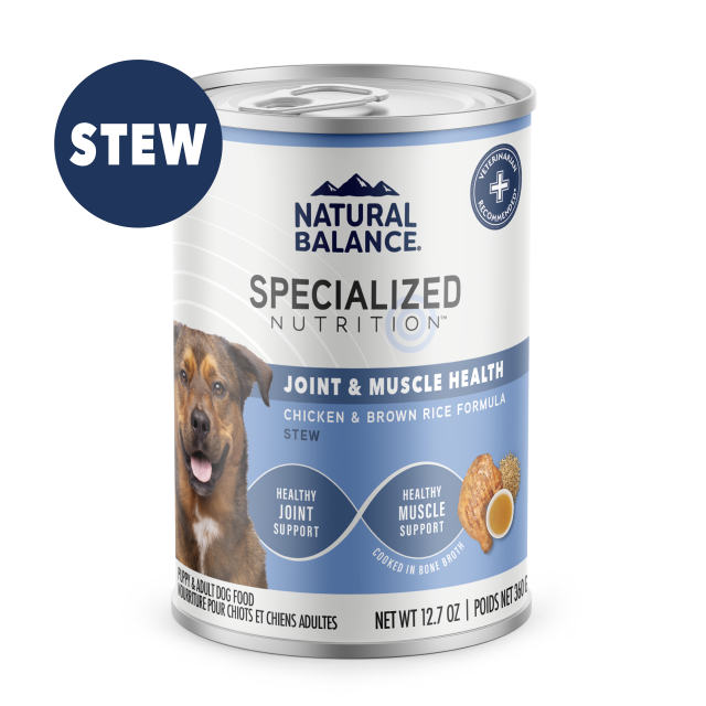 Natural Balance Dog Wet Food Joint & Muscle Health Stew With Chicken & Brown Rice 12.7oz