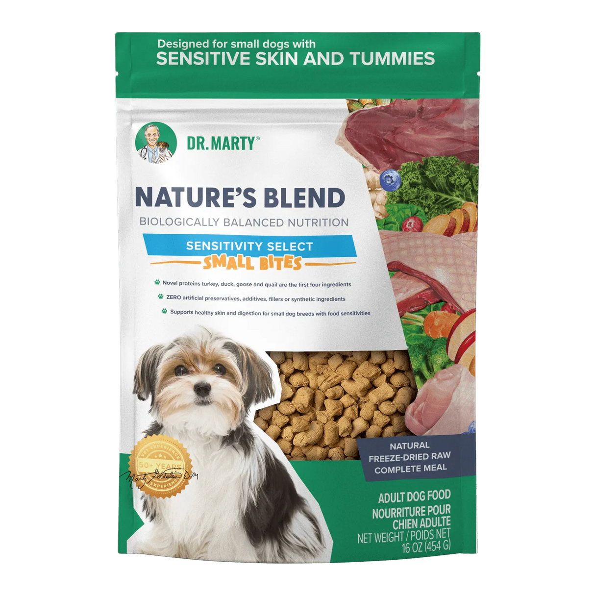 Nature's Blend Freeze-Dried Raw Sensitive Select Small Bites Dry Dog Food (16oz bag)