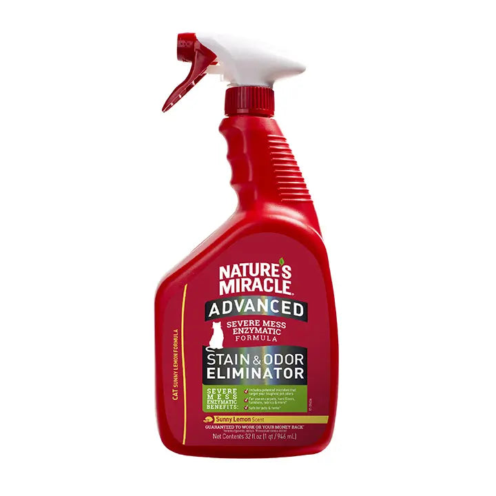 Natures Miracle Advanced Stain & Odor Eliminator for Cats (Sunny Lemon Scent - 32oz)