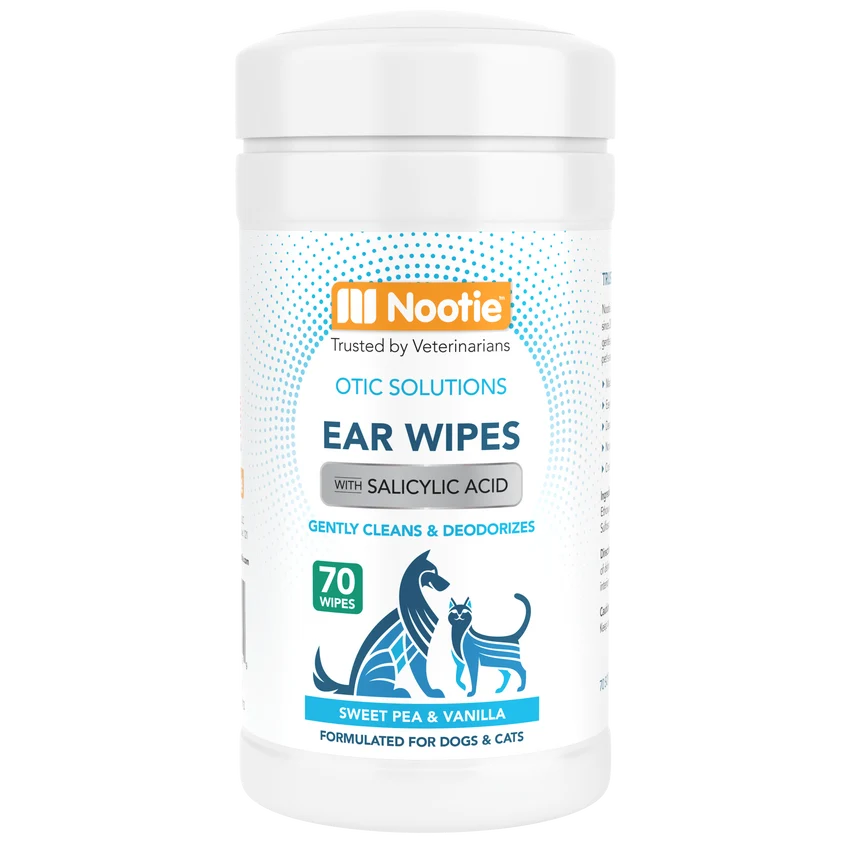 Nottie Sweet Pea & Vanilla Ear Wipes for Dogs & Cats (70 count)