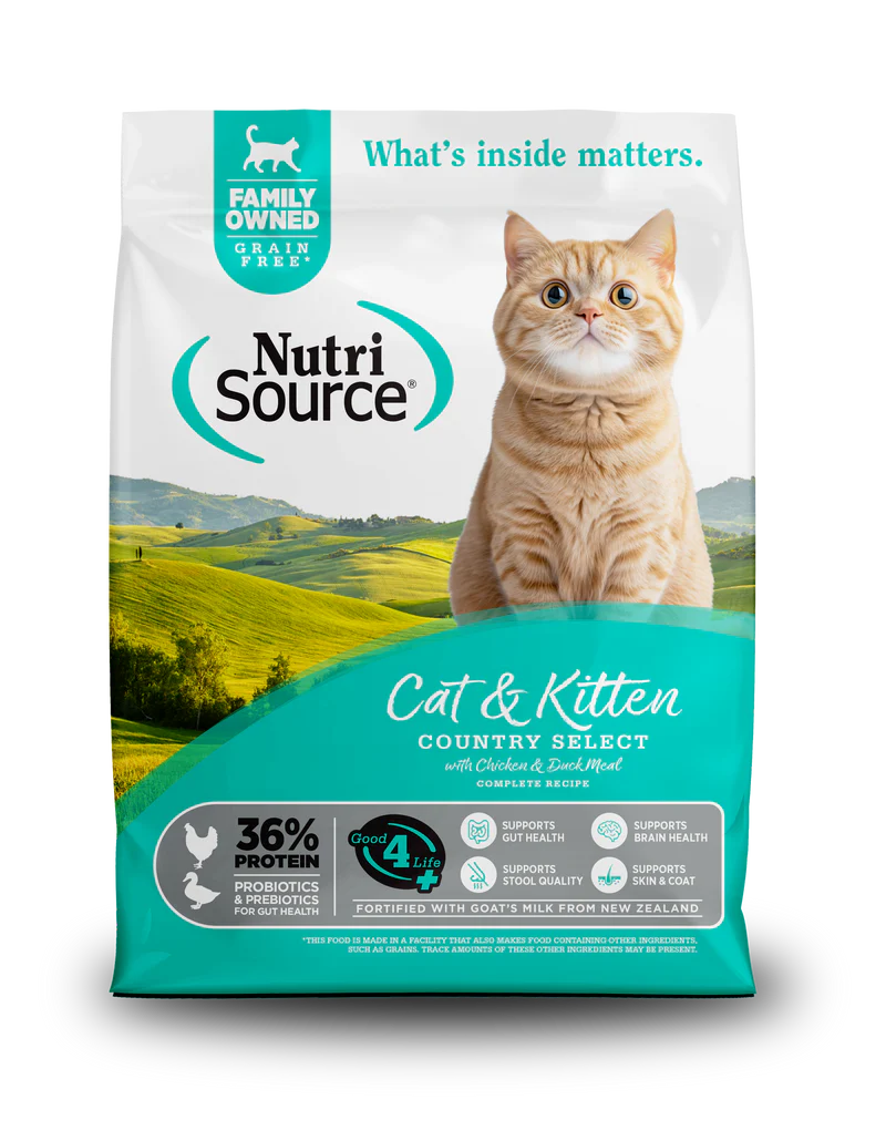 NutriSource Grain-Free Country Select with Chicken & Duck Meal Dry Cat & Kitten Food (4lb Bag)