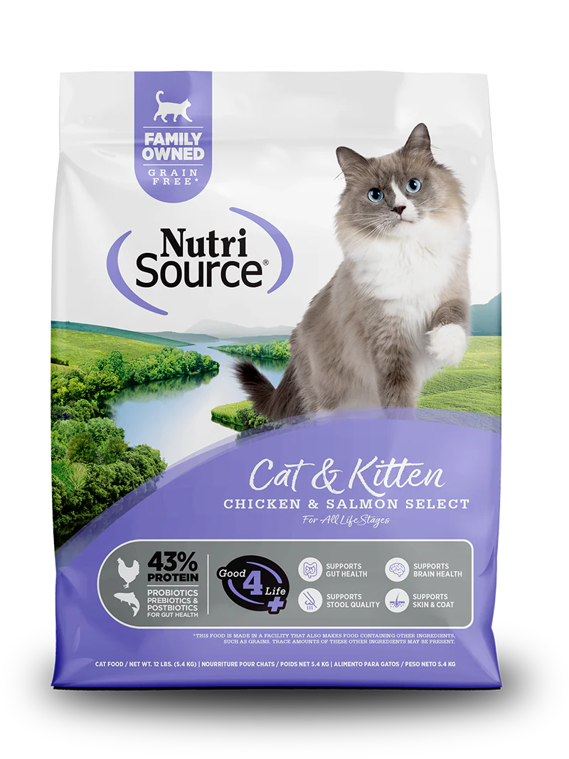 NutriSource Chicken & Salmon Select Dry Cat & Kitten Food (4lb Bag)