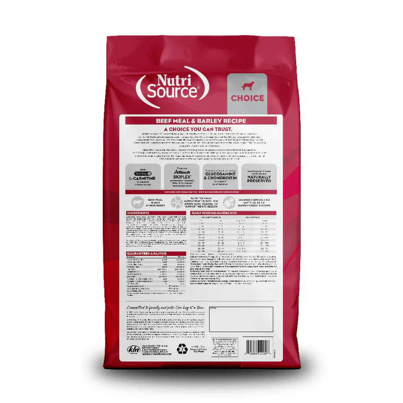 NutriSource Choice Beef Meal & Barley Recipe Dry Dog Food (5lb Bag)
