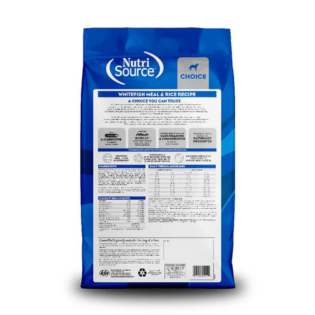 NutriSource Choice Whitefish Meal & Rice Recipe Dry Dog Food (5lb Bag)