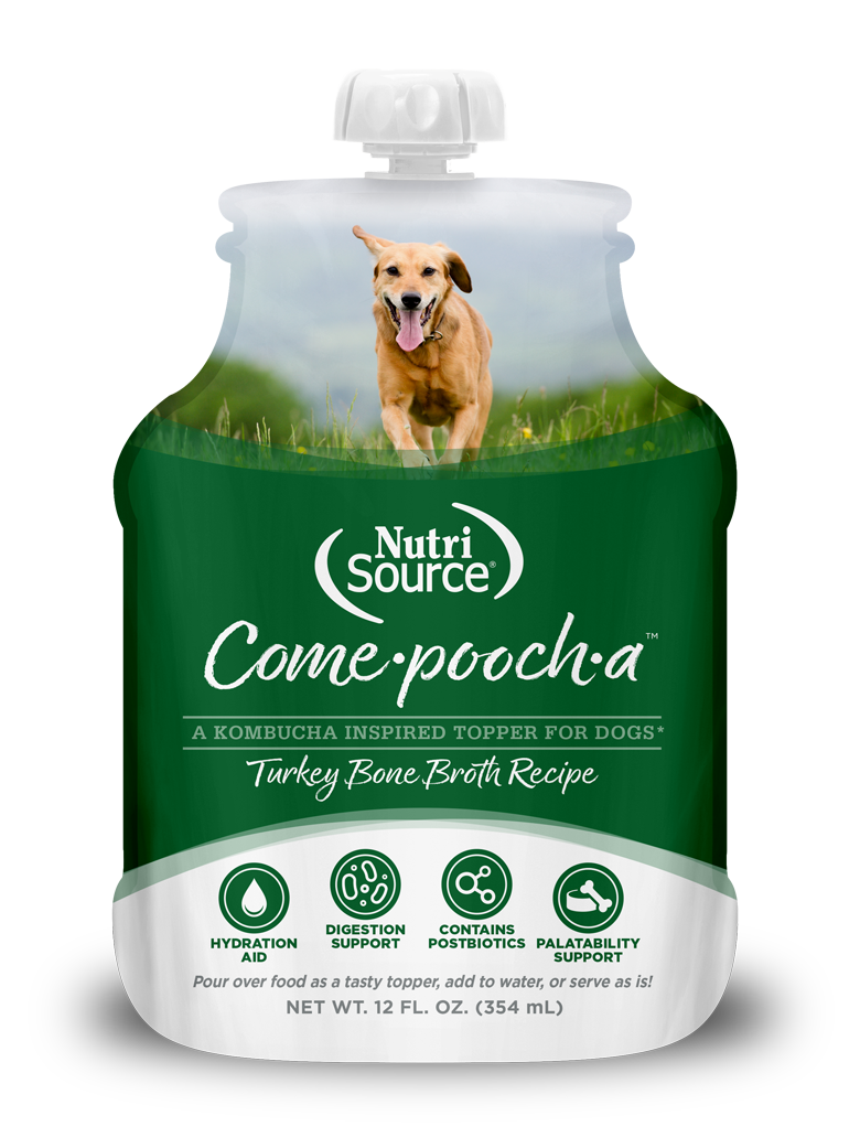 NutriSource Dog Wet Food Pouch Topper Come-Pooch-A Turkey Broth 12oz
