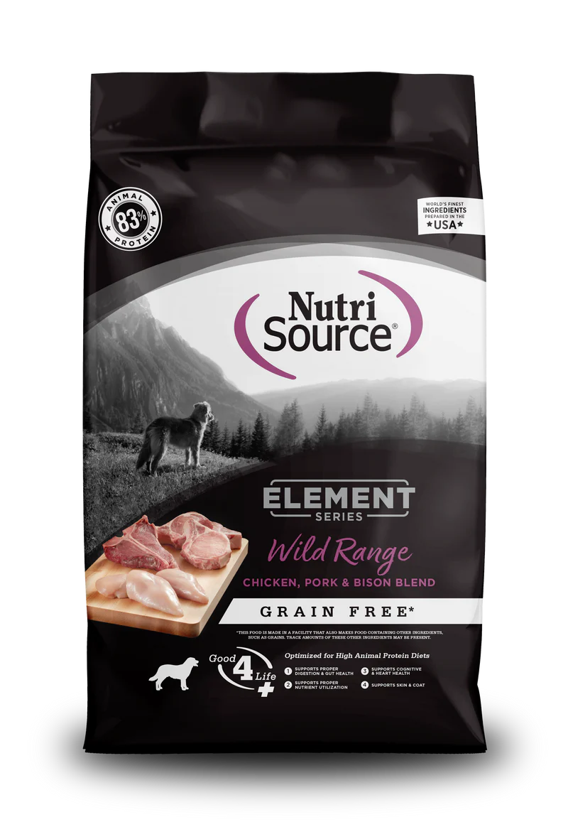 NutriSource Element Chicken, Pork & Bison Dry Dog Food (4lb bag)
