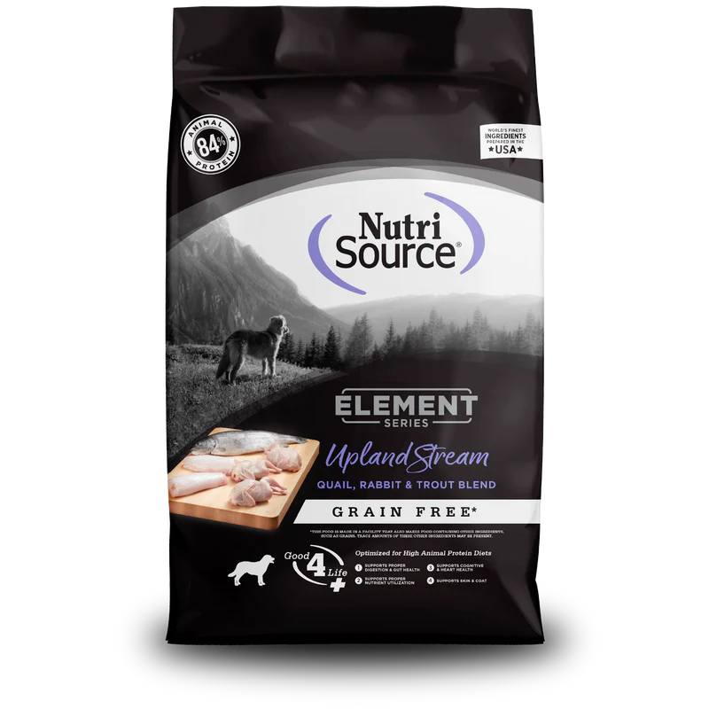 NutriSource Elements Grain Free Upland Stream Quail & Rabbit Dry Dog Food (4lb bag)