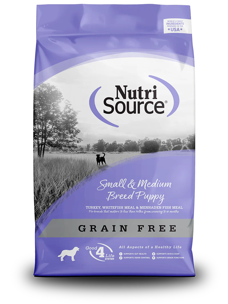 Nutri Source Grain Free Puppy Small & Medium Breed Dry Dog Food (4lb Bag)