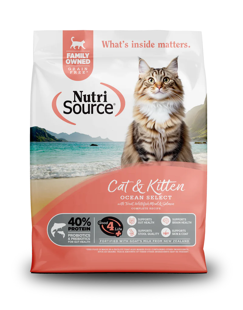 NutriSource Ocean Select Trout, Whitefish Meal & Salmon Dry Cat & Kitten Food (4lb Bag)