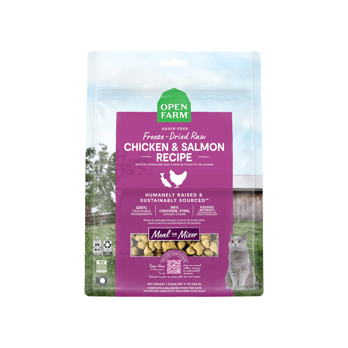 Ferme ouverte C FD Poulet cru et saumon 9 oz