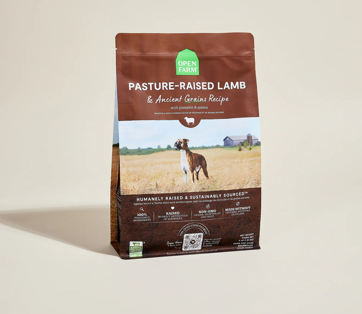 Open Farm Pasture-Raised Lamb & Ancient Grains Dry Dog Food (22lb Bag)