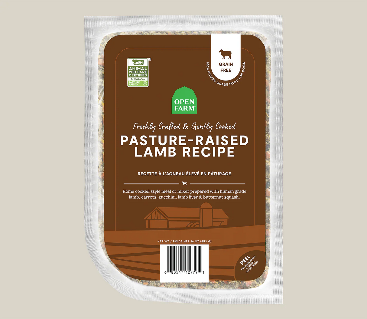Open Farm Pasture-Raised Lamb Cooked Frozen Dog Food (16oz)