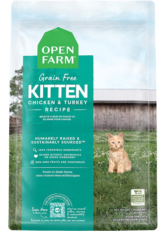 Open Farm Grain Free Chicken & Turkey Dry Kitten Food (4lb Bag)