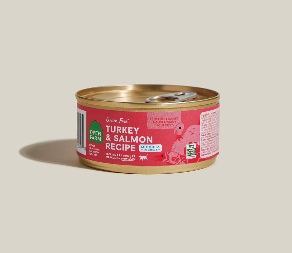 Open Farm Grain Free Turkey & Salmon Morsels in Gravy (5.3oz can)