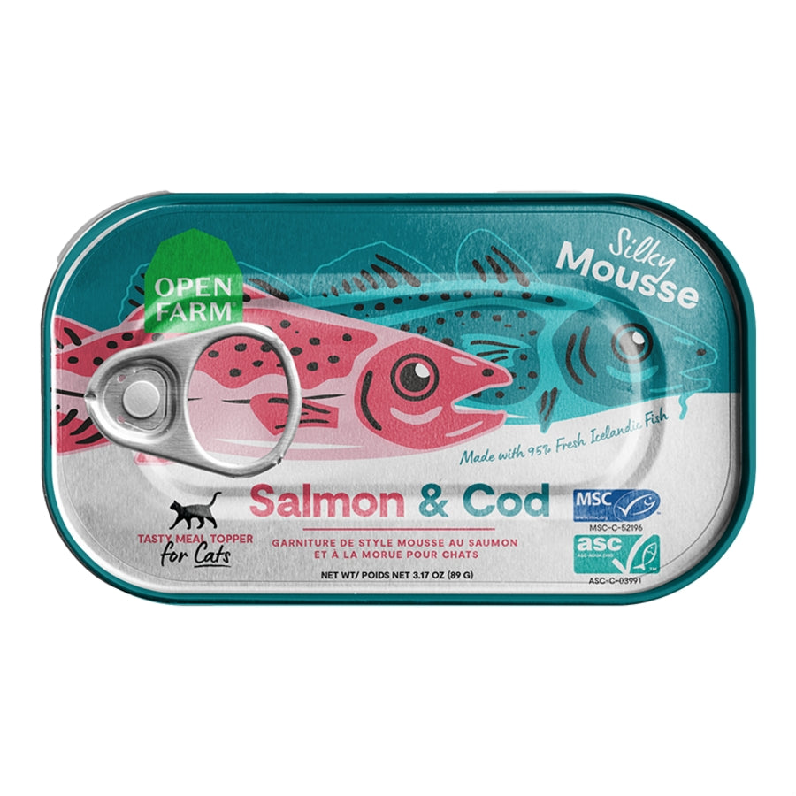 Open Farm Silky Mousse Salmon & Cod Topper for Cats (3.17oz can)