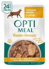 OptiMeal Grain-Free Adult Tender Morsels with Chicken Breast in Gravy Wet Cat Food (3oz pouch)