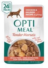 OptiMeal Grain-Free Adult Chicken & Salmon Recipe in Gravy Wet Cat Food (3oz pouch)