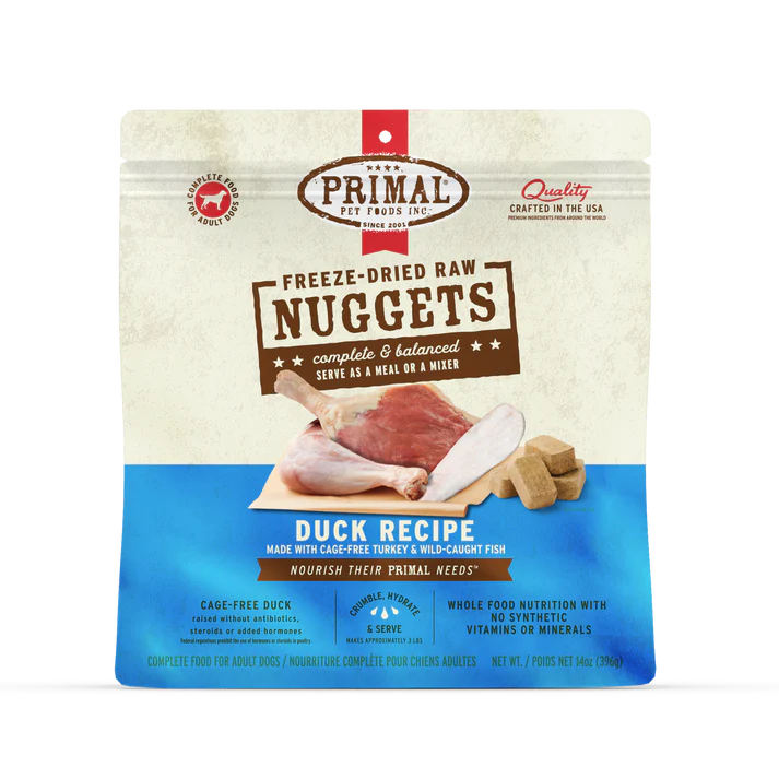 Primal Dog Freeze-Dried Nuggets Duck Formula 14oz