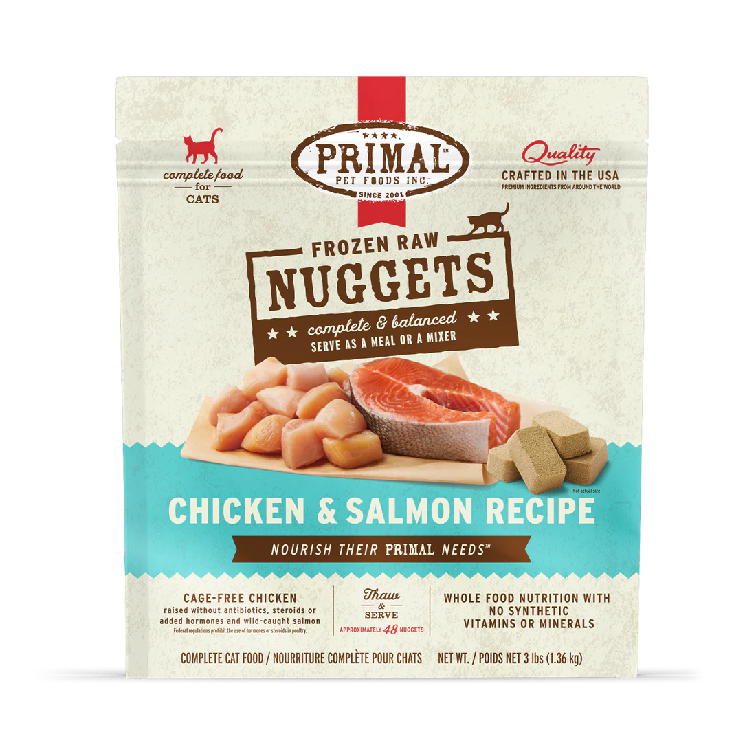 Primal Frozen Raw Nuggets Chicken & Salmon Formula Cat Food