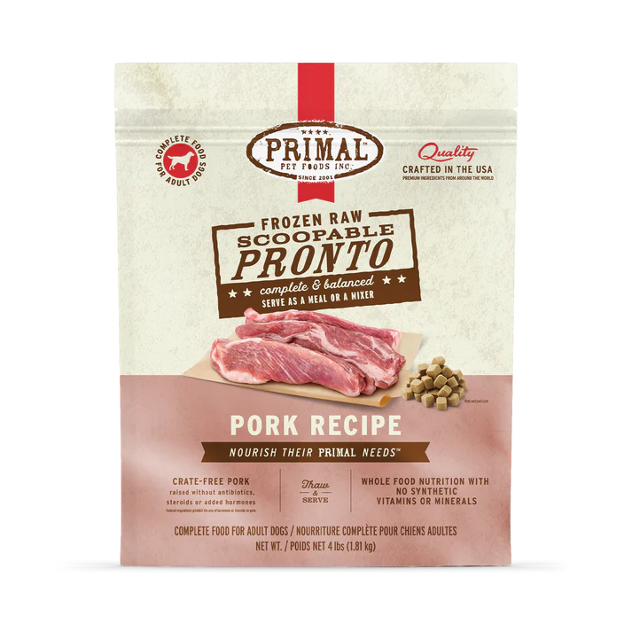 Primal Raw Frozen Dog Food Pronto Pork Formula